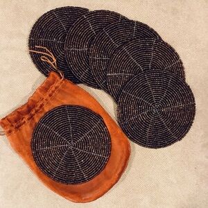 Beaded coasters iridescent RUST pier 1 set of 6 in bag